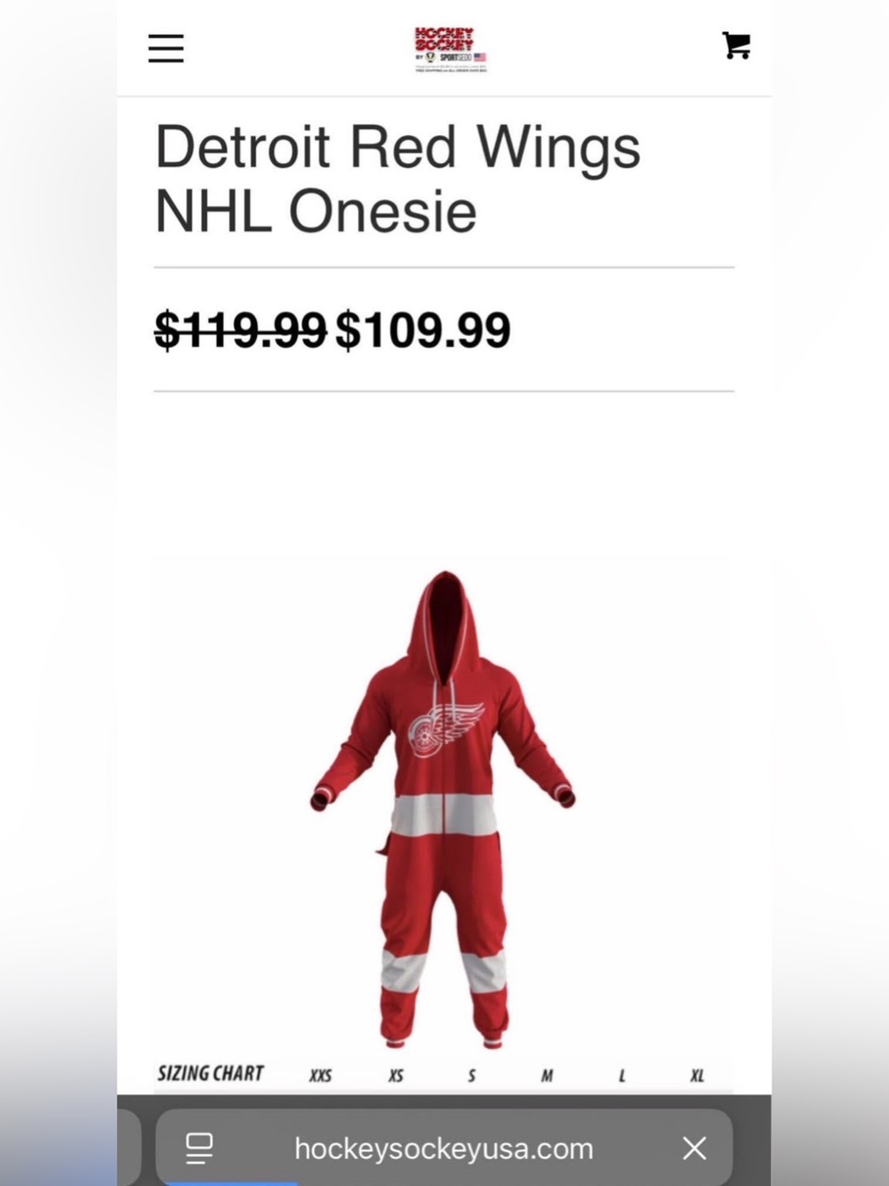 Detroit Red Wings Official NHL Licensed Product Onesie Unisex SMALL